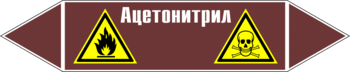 Маркировка трубопровода "ацетонитрил" (пленка, 252х52 мм) - Маркировка трубопроводов - Маркировки трубопроводов "ЖИДКОСТЬ" - ohrana.inoy.org