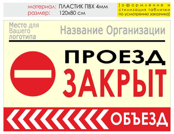 Информационный щит "объезд слева" (пластик, 120х90 см) t12 - Охрана труда на строительных площадках - Информационные щиты - ohrana.inoy.org