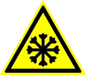 W17 осторожно! холод (пленка, сторона 200 мм) - Знаки безопасности - Предупреждающие знаки - ohrana.inoy.org